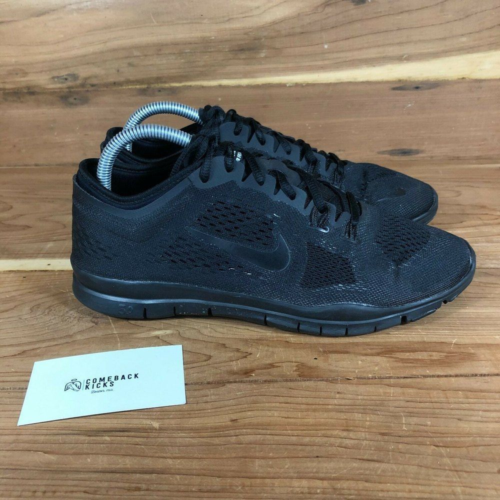 Nike Free 5.0 TR 629496-005 Womens Black Low Top Lace Up Running Shoes Size 9.5